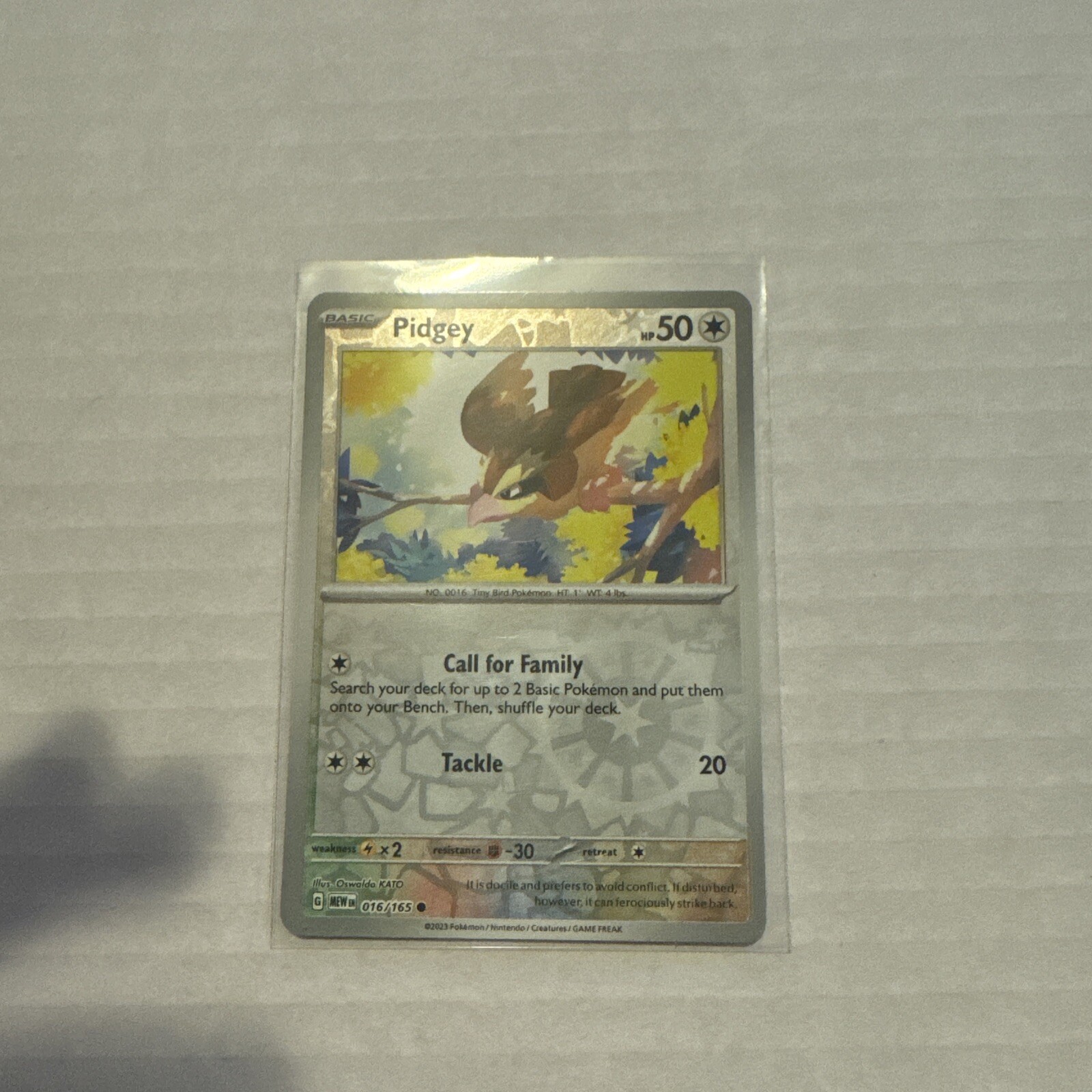 Pokemon 2023 Scarlet & Violet 151 Pidgey Reverse Holo Common #16 Near Mint