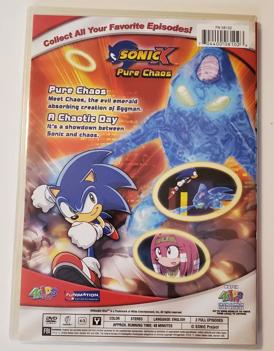 Sonic X Anime Dub Dvd 4Kids TV Pure Chaos Doubleshot