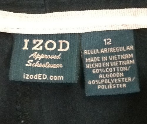 St883 IZOD Girls Navy Blue School Pants Size 12 - Picture 4 of 9