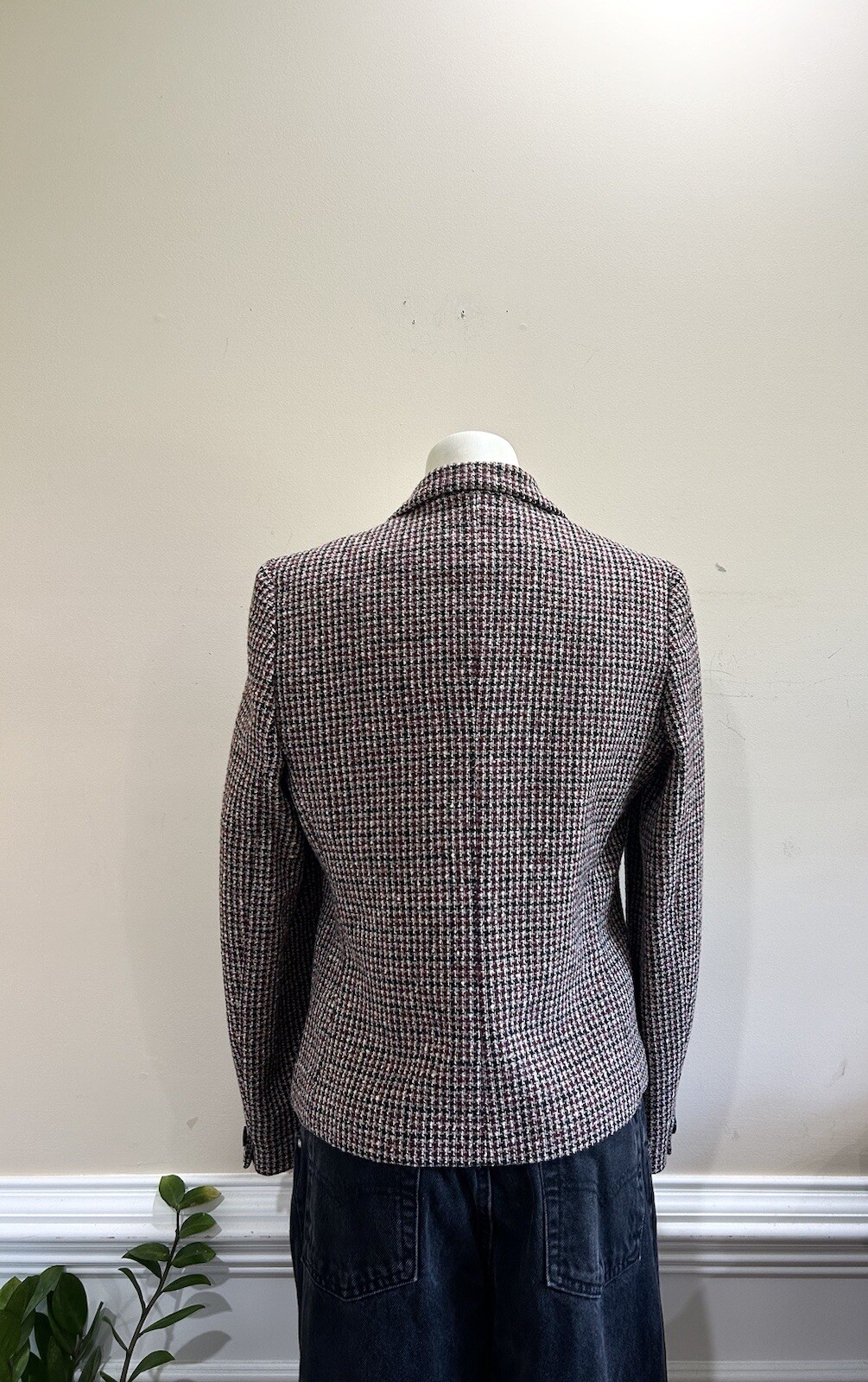 Vintage Frankie Welch Of Virginia Blazer Jacket Houndstooth Women Size Untagged