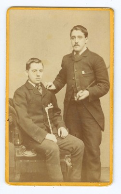 D0215~ Blind Brother & Cane 1870s CDV   Thorpe, Oldham UK