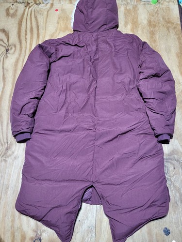 Rag & Bone Duck Down Parka Jacket Zip Front Hooded Burgundy Women S - Picture 7 of 13