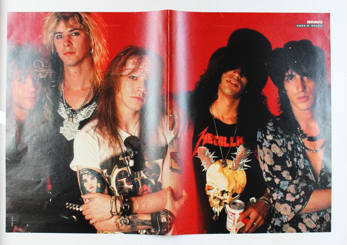 Guns N' Roses Bravo Poster - German 80s Magazine Portrait Poster