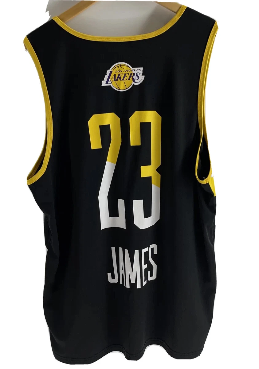 Los Angeles Lakers NBA Men's Black & Yellow Jersey 23 LeBron James Size XL