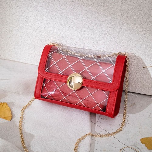 Dopamine Color PVC Jelly Bag Diamond Print Handbag Daily Matching