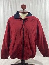 Vtg WOOLRICH Woman Fleece Lined Zip Up Jacket Red USA Made Women's XL