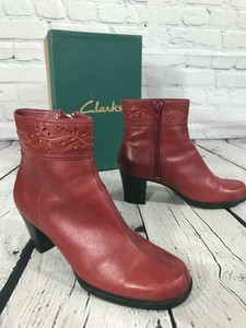 clarks red ankle boots