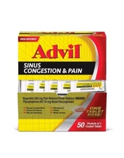 ADVIL SINUS CONGESTION & PAIN DISPLAY BOX - 50 Packets of 1 Tablet