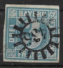 Bayern MiNr 2 II gestempelt mit gMRS 435 Oberammergau / R&ouml;ttingen