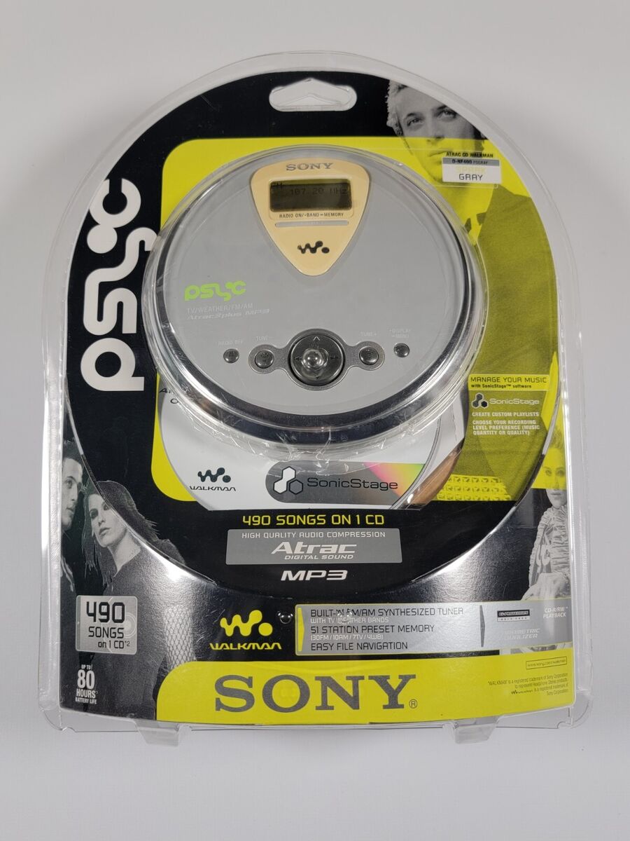 Sony Psyc D-NF400 CD Walkman Gray Atrac3 Plus MP3 TV/Weather Sony Psyc D-NF400 CD Walkman Gray Atrac3 Plus MP3 TV/Weather