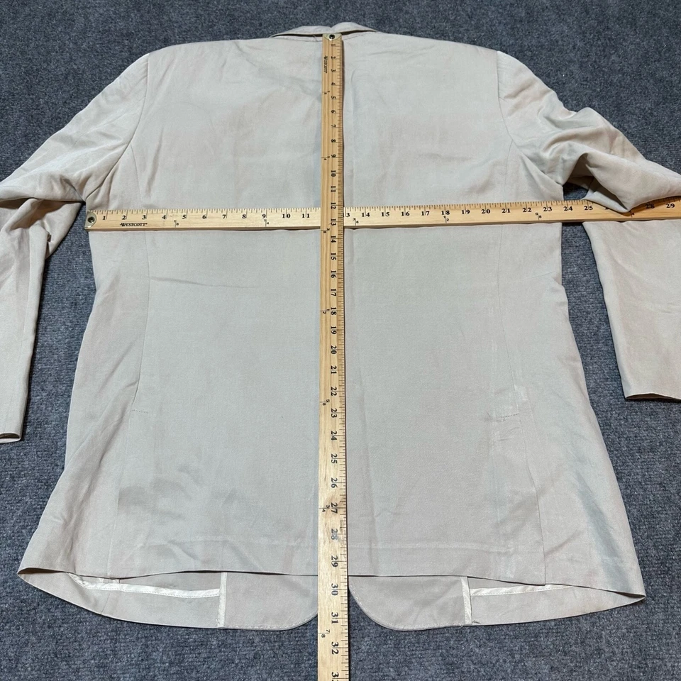 IBIZA Blazer Abrigo Deportivo Chaqueta Para Hombre Tostado 44 Largo Pirano Seda Lino Sin Estructura Foto 4 de 4