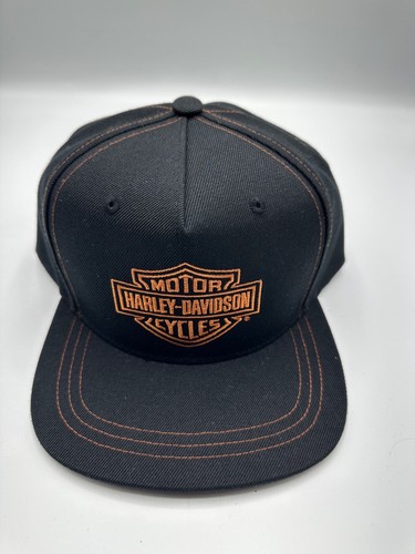 New Harley Davidson Logo Black Graphic Adjustable Snapback Hat Cap One Size