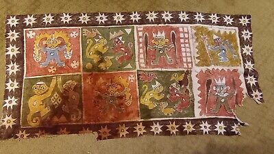 Chimu painted Textile with Monkeys Jaguars birds and Chimu painted Textile with Monkeys Jaguars birds and