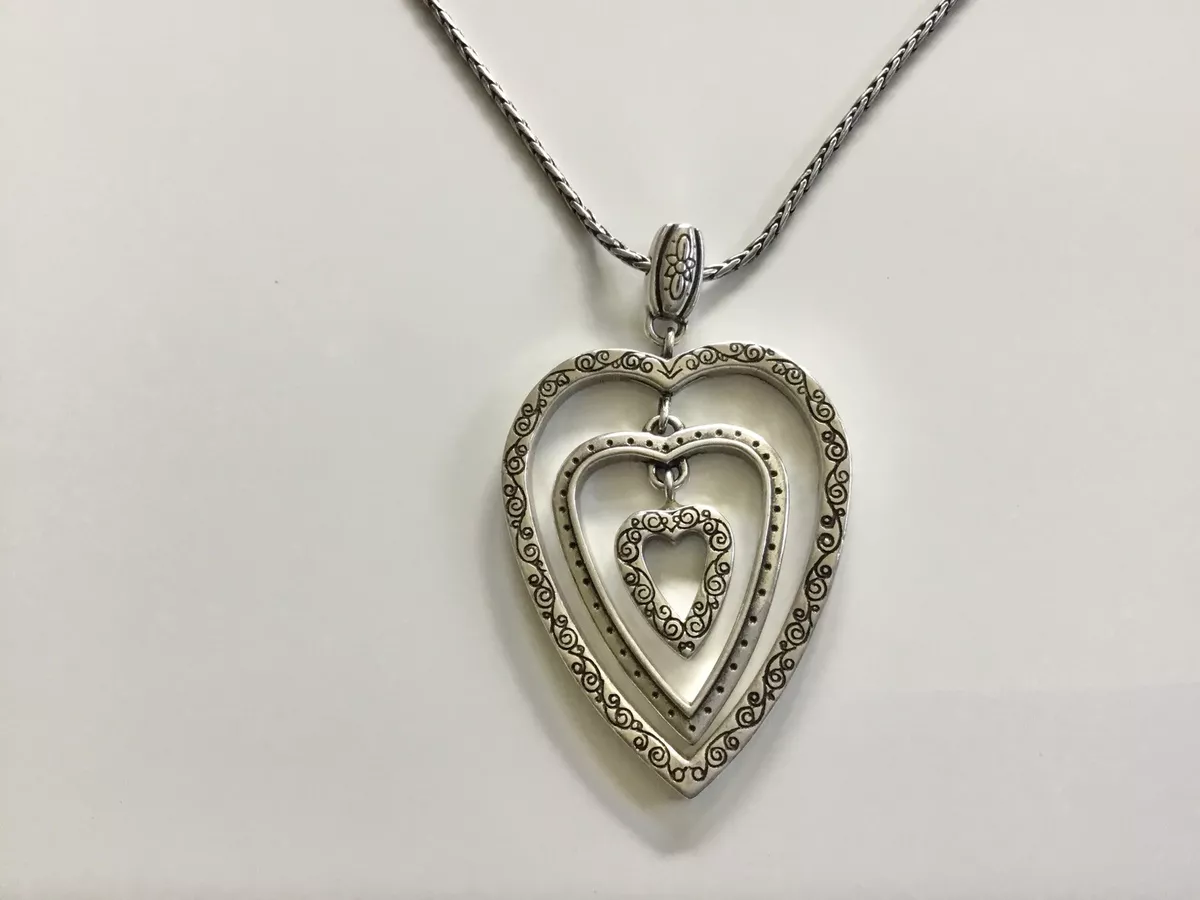 Brighton 3 Hearts Necklace Silver eBay