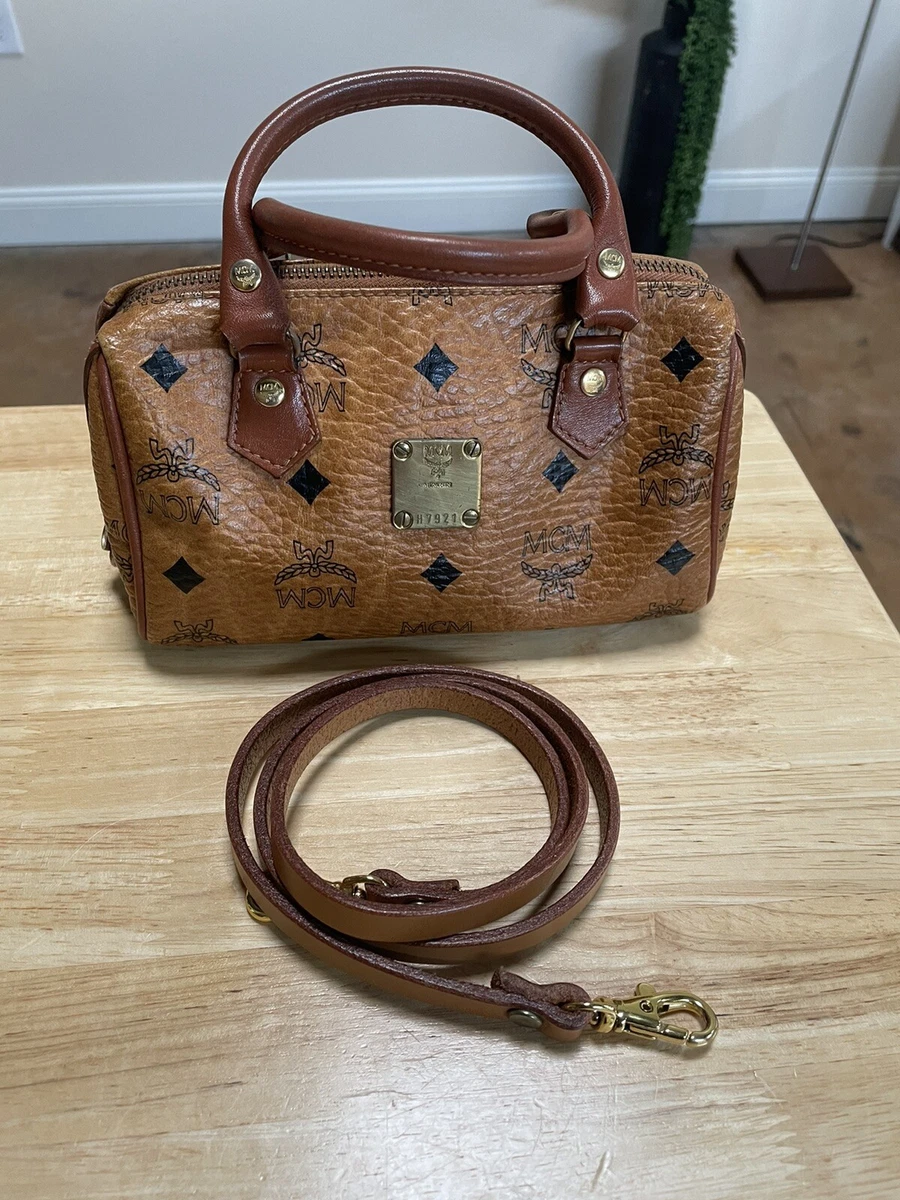 MCM Mini Visetos Boston Bag