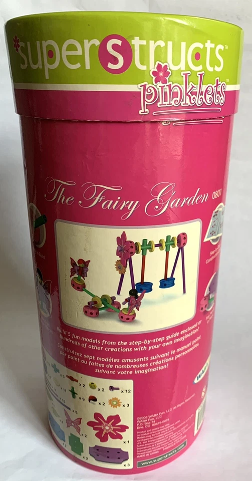 Juego de juguetes Superstructs Pinklets Fairy Garden Tinker modelo 0801 rosa 2008 Tinkertoy Foto 2 de 4