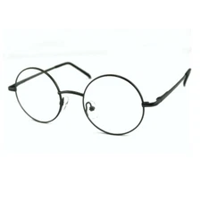 Vintage Round Spring Hinges Eyeglass Frames Full Rim Glasses Rx able clear lens
