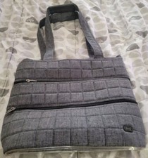 Borsa grande Lug Life idrorepellente grigia trapuntata taxi con manico trolley