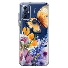 For Motorola Moto G Play 2023 Shockproof Case Butterfly Purple Lilac Flowers