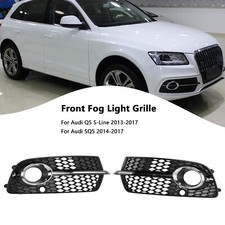 Front Bumper Fog Light Grille Fit Audi Q5 S-line Sq5 2013-2017 Black Chrome Front Bumper Fog Light Grille Fit Audi Q5 S-line Sq5 2013-2017 Black Chrome