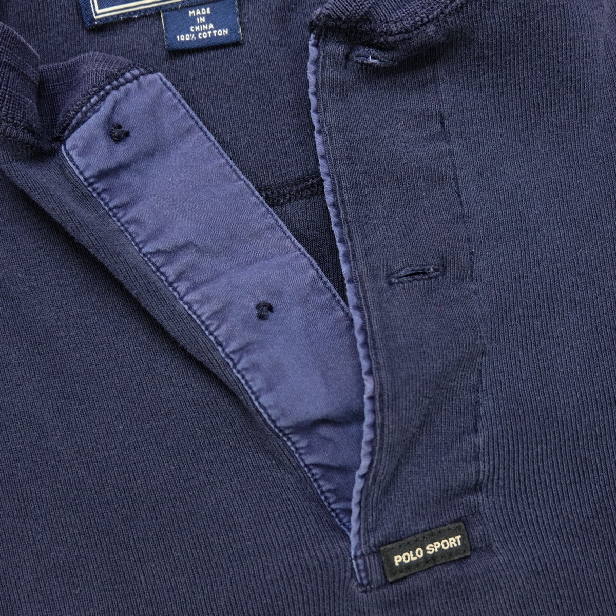 Rare VTG POLO SPORT Ralph Lauren Spell Out Pullover Henley