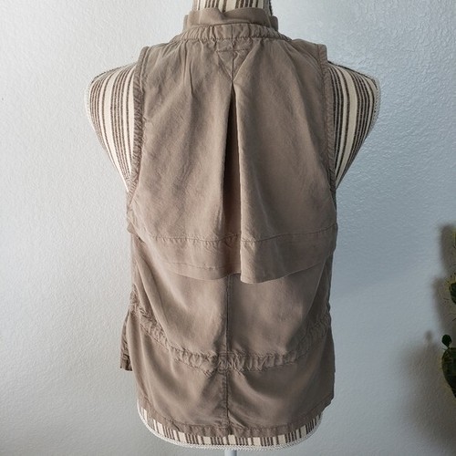 GO by GoSilk 100% Silk Utility Style Sleeveless Top size S Cargo Safari - Picture 14 of 14