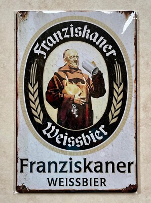 FRANZISKANER DEUTSCHES BIER ALE BLECHSCHILD MANN HÖHLE BAR 20x30cm