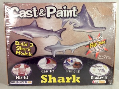 BRAND NEW Skullduggery Cast & Paint Shark Model Kit Build 3 Shark Models