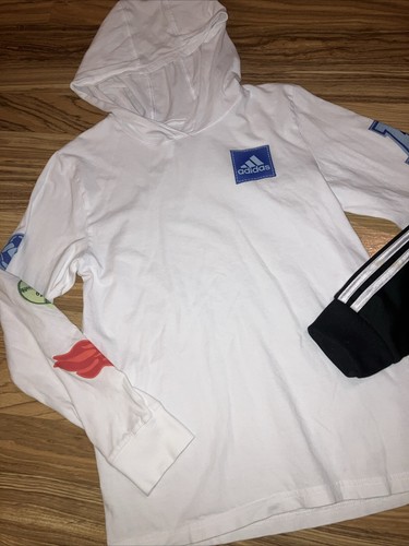 Adidas Youth Kids Medium Black with White Stripes Full Zip Track Jacket Lot Of 2 - Picture 2 of 5