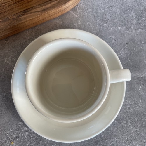 Vintage MIDWINTER LTD "STONEHENGE WHITE" FLAT CUP & SAUCER SET - ENGLAND EUC - Picture 3 of 7