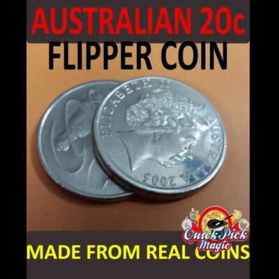 Flippermünze 20c australisch-australische Nahaufnahmemünze Zaubertrick