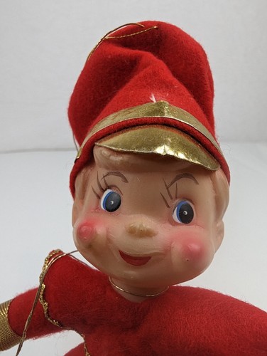 Vintage Drummer Boy Ornament Felt Toy Soldier Pixie Elf Decor 10" Tall - Picture 9 of 11