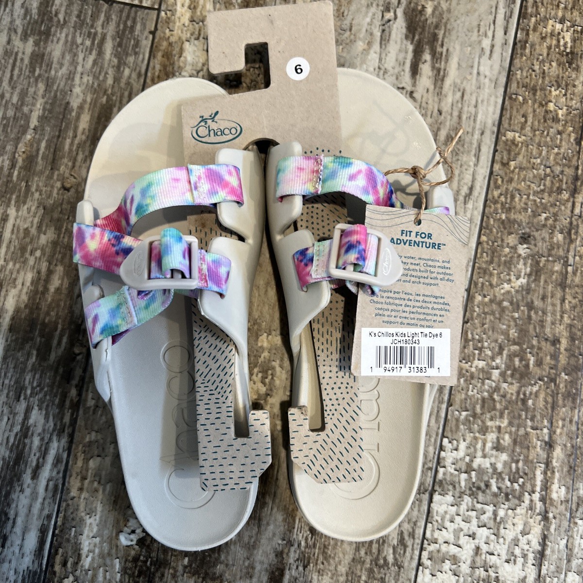 ゴッド Chaco Sandals Kids Size 6 Chillos Light Tie Dye Slip On