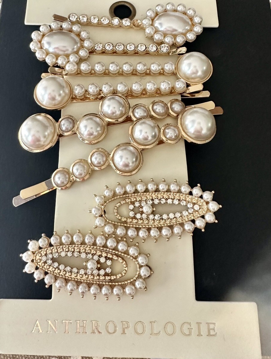 New ~ Anthropologie Pearl Hair Pins, Set of 11, Ivory s-l400.jpg main image 3