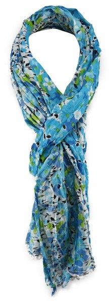 Tigertie Schal In TüRkis Blau Schwarz Grauweiss GrüN Gemustert - Gr. 180 X 50 Cm-image