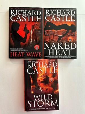 Richard Castle Hardcover Book Lot (Heat Wave/Naked Heat/Wild Storm)