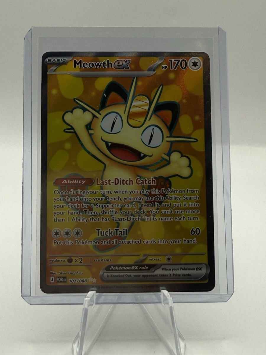 meowth pokemon card ebay Meowth Vmax Rare Gold NM Pokemon Card SWSH005