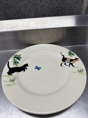 Jane & Stephen Baughan Plate 10.5  Cat Butterfly Ashton Oxfordshire England MINT