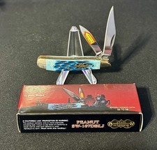 Steel Warrior Peanut Pocket Knife SW-107DBLJ Dark Blue Jigged Bone 2 7/8” Closed