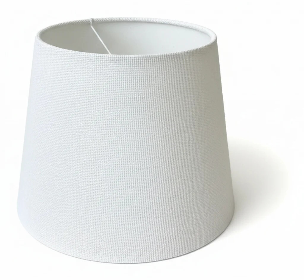 Lampshade White 8"" Carol Linen Tapered Drum 200mm CT Lighting 5032317331725