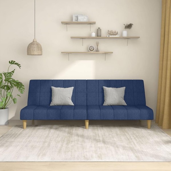 Schlafsofa 2-Sitzer Blau Stoff-image