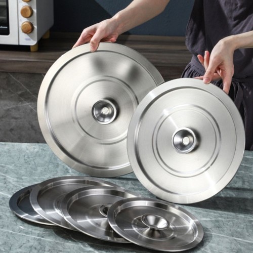 General Cooking Pot Cover Silver Pan Lid Stainless Steel Wok Lid Restaurant - Picture 4 of 19