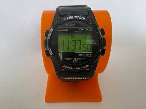 Timex Expedition Vintage Digital Indiglo Watch Black Resin Strap