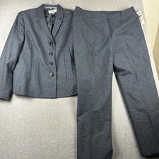 Le Suit Pantsuit Womens 18 Blue Black Time To Shine 2 Piece Blazer Pants Career
