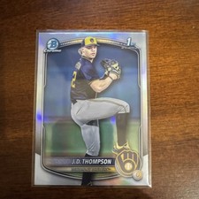 Bowman ’25 Draft Chrome Refractor Rookie J.D. Thompson #BDC-14 Brewers RC