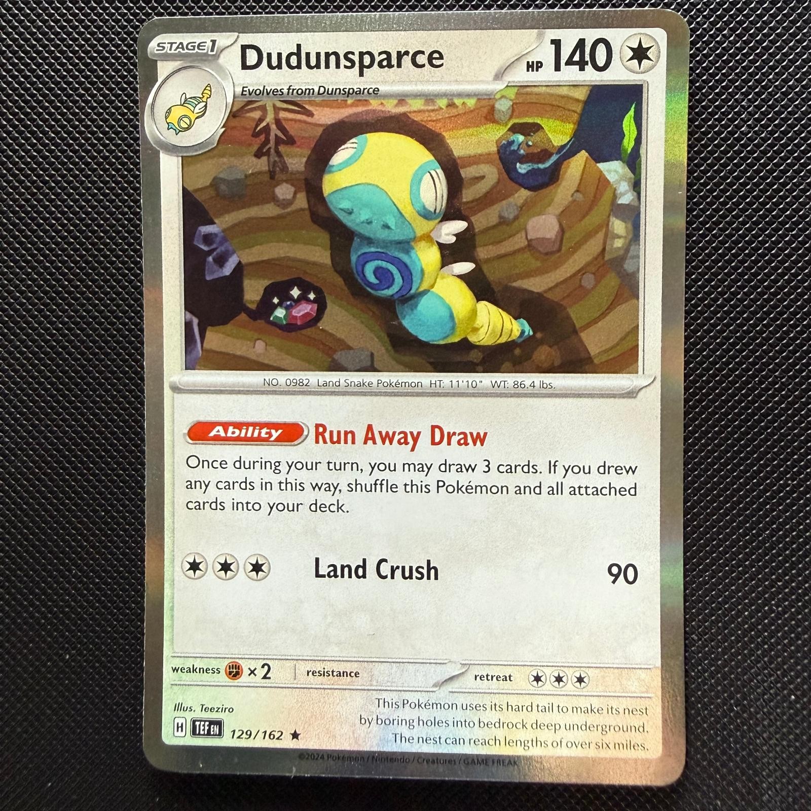 Dudunsparce 129/162 Rare Temporal Forces Pokemon Holo Near Mint