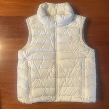 Polo Ralph Lauren Vest Girls 4T White Down Puffer Zip Pockets Winter