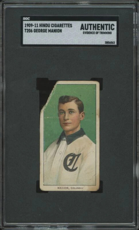 1909 T206 GEORGE MANION POOR HINDU SL INSANELY RARE SGC A COLUMBIA GAMECOCKS