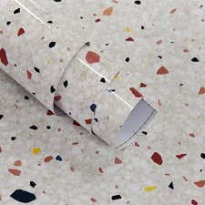 157"x31" Wide Terrazzo Contact Paper Thick Peel and Stick Marble Wallpaper For C