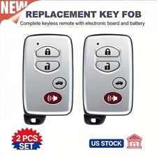 2 For Toyota Camry 2010 2011 Avalon 2011 2012 2013 Smart Keyless Remote Key Fob